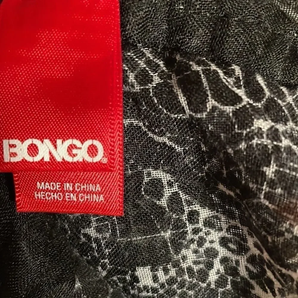 BONGO skull print and black infinity scarf in lightweight woven fabric